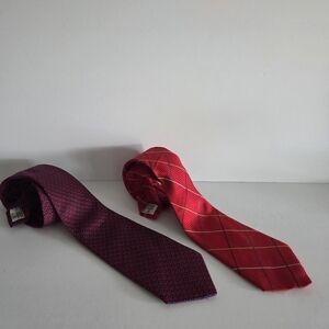 VTG Neiman Marcus Elegant Red and Purple Men's Ties Lot Of 2